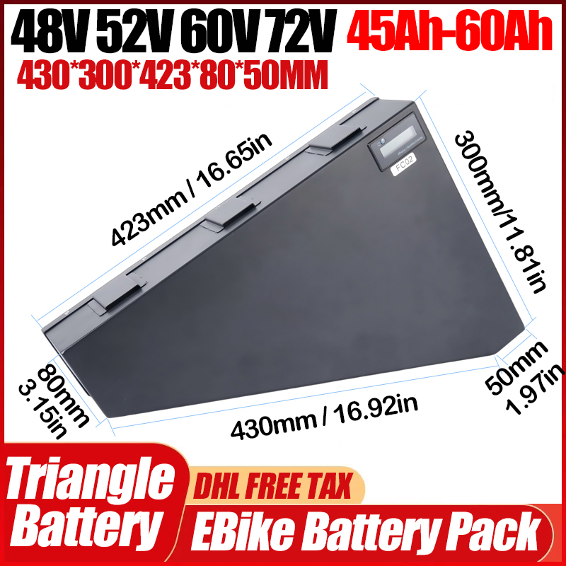 Electric Bicycle 36v 48v 52v c - 72V 50Ah 21700 Lithium Battery ulasan dan harga
