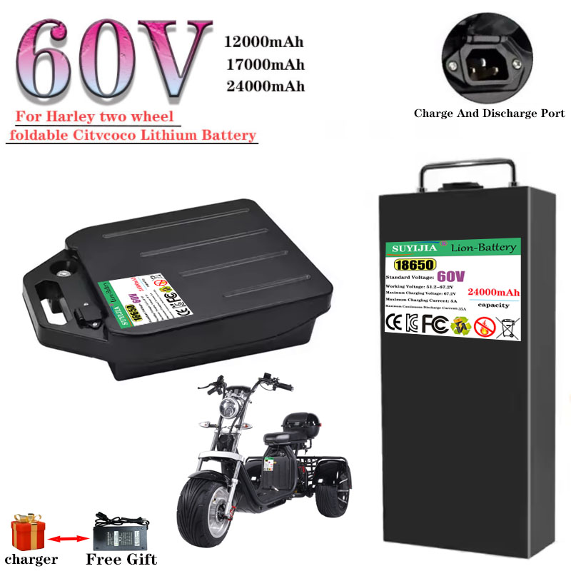 HarleyBatteryCitycocoElectricB - 60V 50Ah Electric Scooter Battery ulasan dan harga